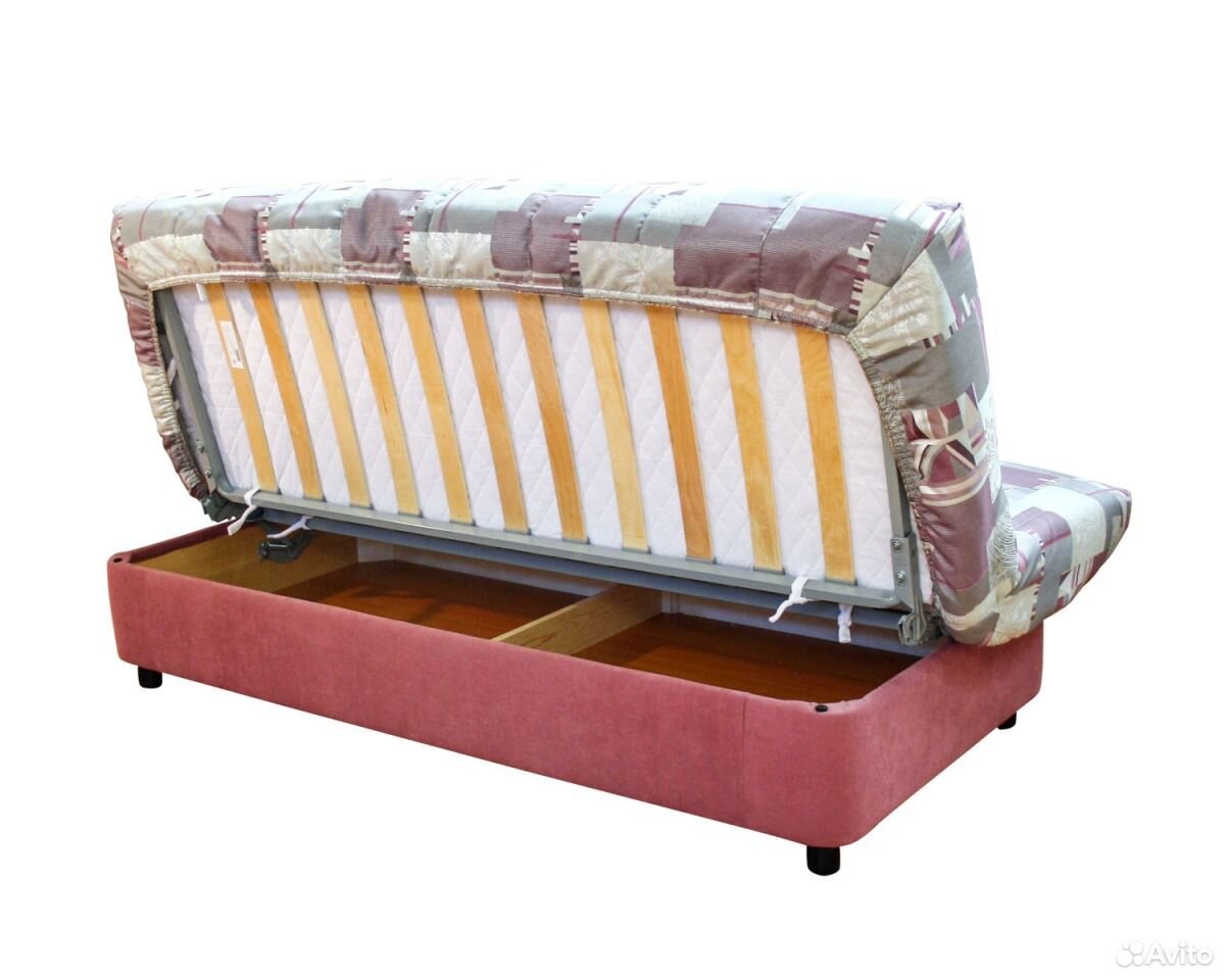 диван аккордеон с пружинным матрасом с ящиком для белья