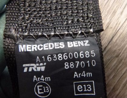 Ремень безопасности 3 ряд справа Mercedes ML W163