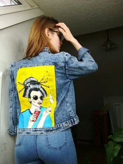 Джинсовая куртка с ручной росписью