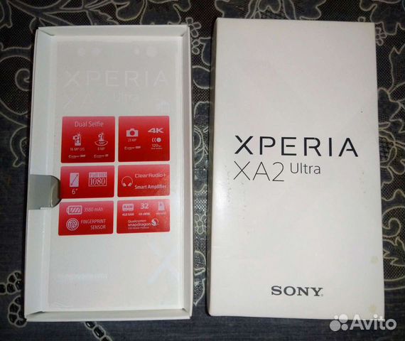 Коробка от смартфона Sony xperia XA2 ultra