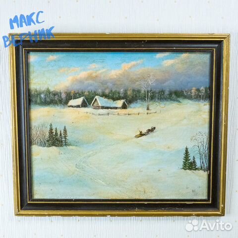 Старинный зимний пейзаж. Автор В.С. 1900е годы