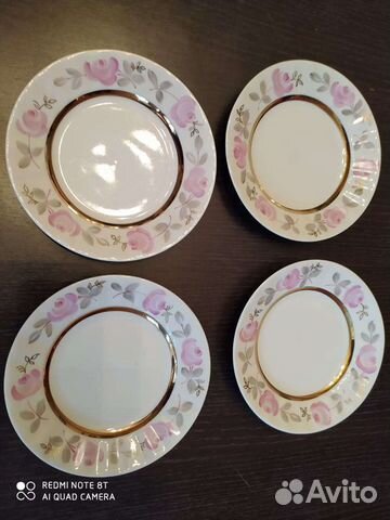 Тарелки десертные 4 шт., Вербилки, фарфор