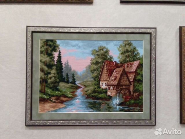 Картина времена года (вышивка)