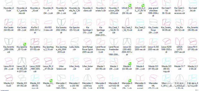 Лекала для резки автотонировки стекло