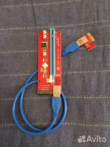Райзер Riser PCI-E 1x-16x, SATA Ver 007S