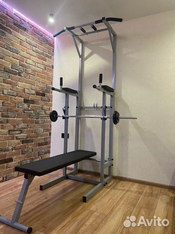 Тренажер Напольный 4 в 1 турник+брусья+пресс+жим