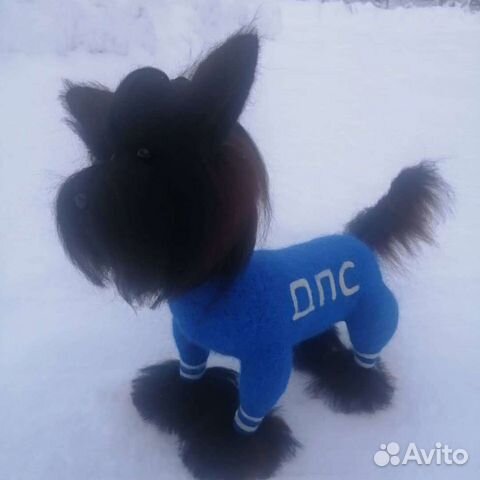 Валяная собачка в костюме дпс