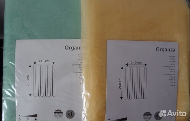 Тюль органза новая в упаковке на ленте 140х260см