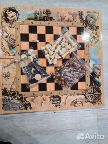 Шахматы шашки нарды 3 в 1