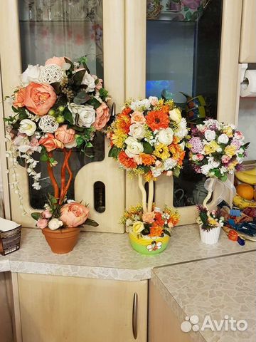 Топиарий деревце счастья из цветов из