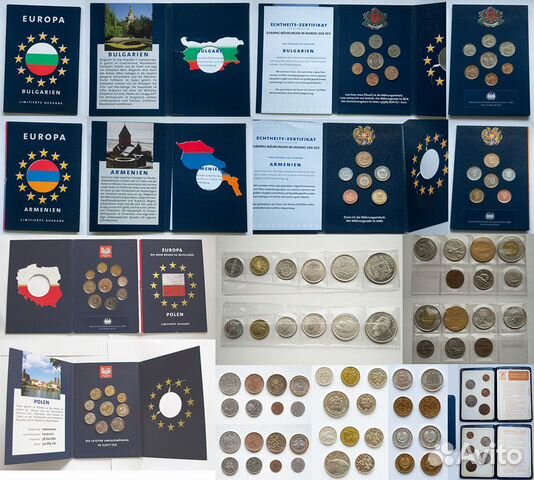 Памятные наборы монет разных стран мира