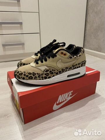 nike leopard print air max 1 trainers