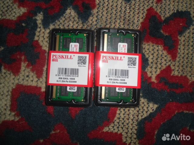 Оперативная память ddr3L 8 gb 1600 для ноутбука