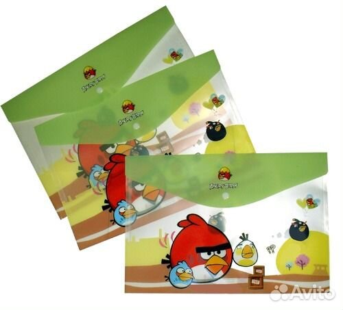 Папка-конверт на кнопке Angry Birds