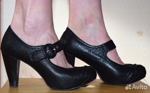 Чёрные кожаные туфли 39 с пряжкой Carnaby Чёрные кожаные туфли 39 с пряжкой Carnaby