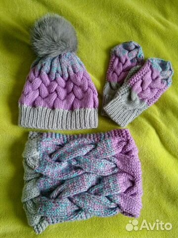 Шапка шарф варежки