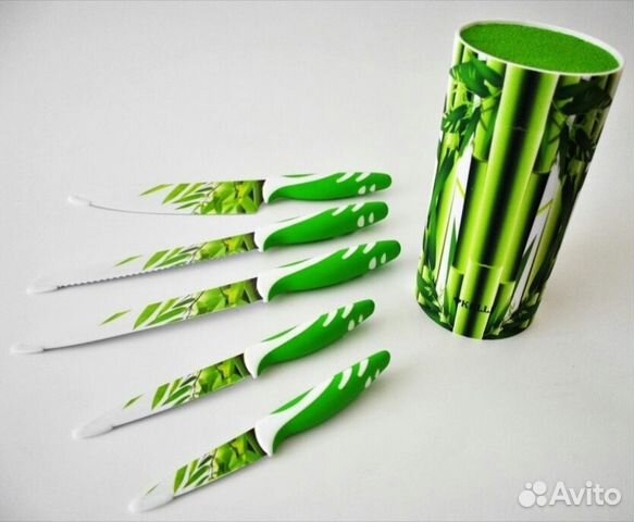 Красивый набор ножей из 6шт с подставкой. Новые