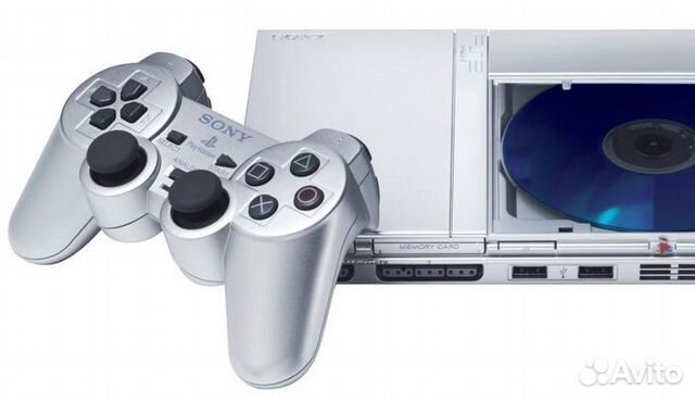 Серебристый Вибро Джойстик Sony PS2 Original