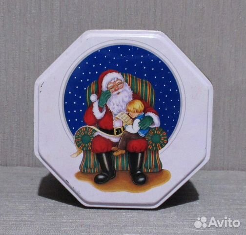 Жестяной короб-шкатулка для подарков Дед Мороз