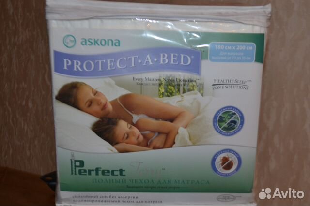 гладкий наматрасник protect-a-bed