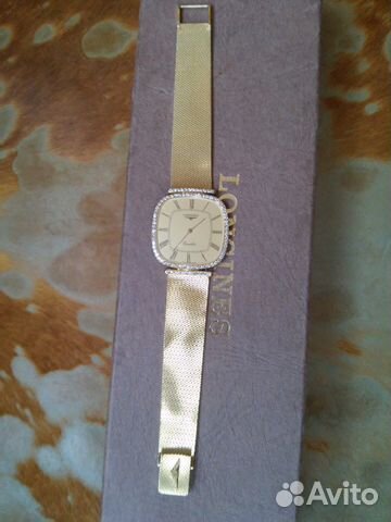 Золотые часы Longines с бриллиантами