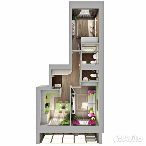 2-к квартира, 54 м², 8/10 эт. 2-к квартира, 54 м², 8/10 эт.