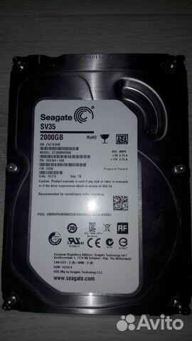 Жесткий диск HDD Seagate ST2000VX000 2Tb
