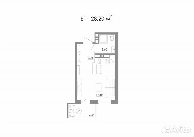 1-к квартира, 26.3 м², 6/26 эт. 1-к квартира, 26.3 м², 6/26 эт.