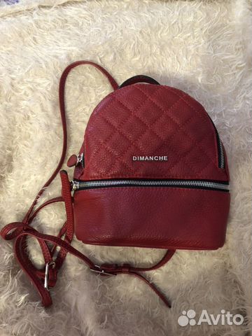 Рюкзак красный натуральная кожа
