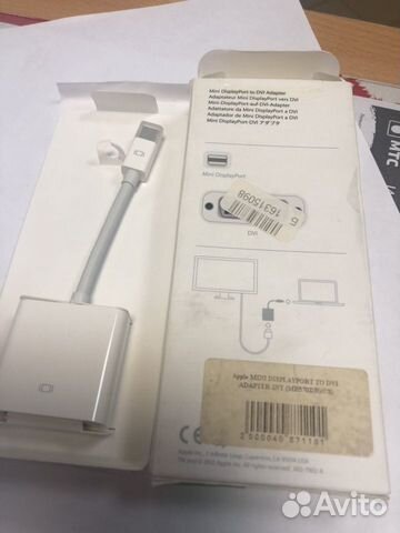 Алаптер Mini DisplayPort TO DVI Алаптер Mini DisplayPort TO DVI