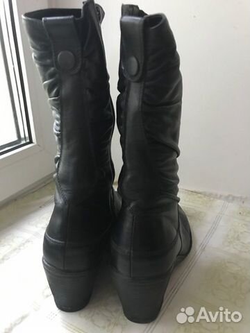 Сапоги зимние, кожа, р.35, б/у