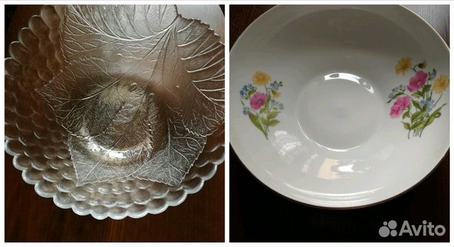 Салатница GDR и стеклянная салатница