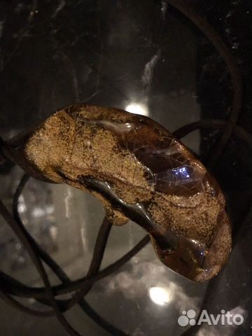 Кулон крупный природный янтарь