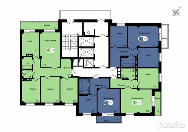 1-к квартира, 50.9 м², 9/24 эт.