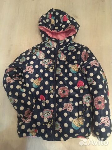 Куртка осень, оч тёплая, двухсторонняя