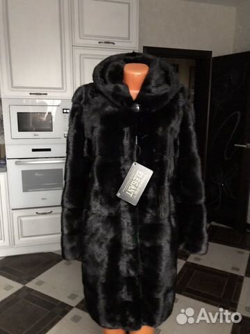 Шуба из норки чёрный бриллиант (новая ) 48-50