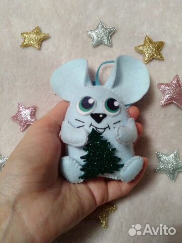 Игрушка мышонок / мышь из фетра