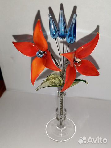 Цветы из богемского стекла
