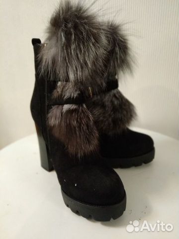 Ботинки женские зимние, с мехом внутри и снаружи
