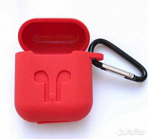 Силиконовый чехол для AirPods с карабином