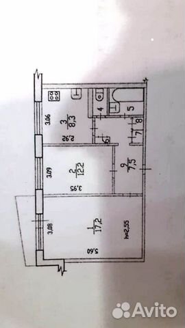 2-к квартира, 50.2 м², 1/9 эт. 2-к квартира, 50.2 м², 1/9 эт.