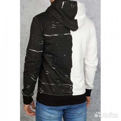 Мужское худи Balmain чёрное белое