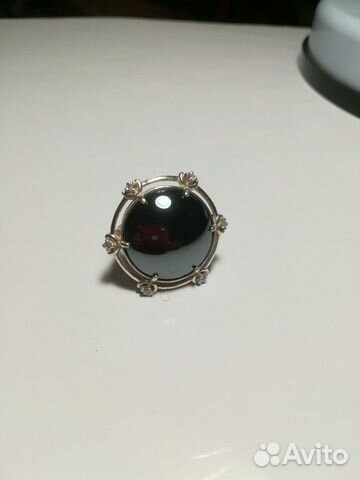 Серебряное кольцо с гематитом