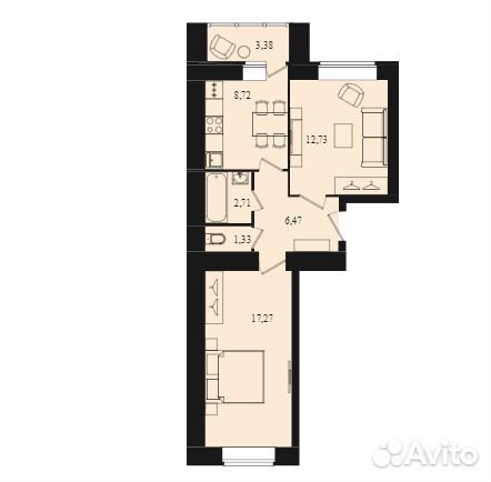 3-к квартира, 75 м², 9/10 эт.