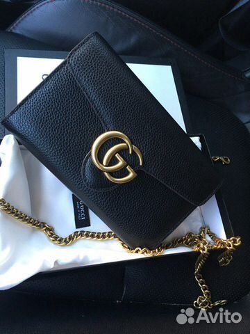 Сумка Gucci Marmont chain Гуччи Плоский Клатч Сумка Gucci Marmont chain Гуччи Плоский Клатч