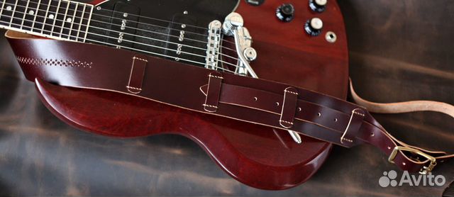 Кожаный гитарный ремень