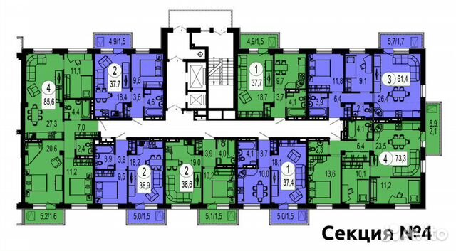 2-к квартира, 37.4 м², 8/19 эт. 2-к квартира, 37.4 м², 8/19 эт.