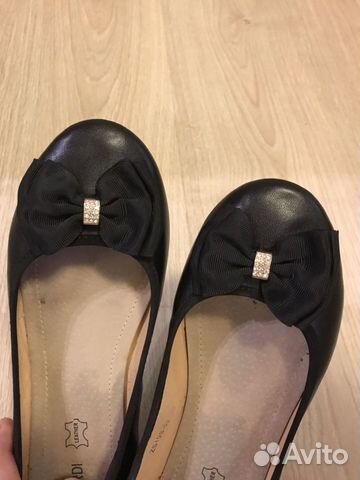 Балетки кожанные