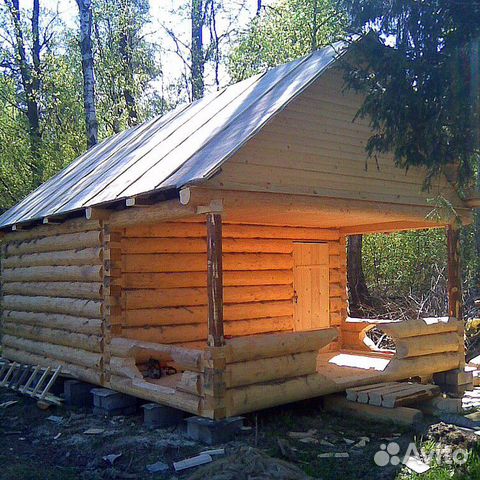 Сруб 3х4 с выносом под веранду