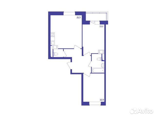 2-к квартира, 62.1 м², 8/12 эт. 2-к квартира, 62.1 м², 8/12 эт.